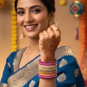 Boho Glam Multicolor Beaded Artisan Cuff Bracelet Chic Handmade in India